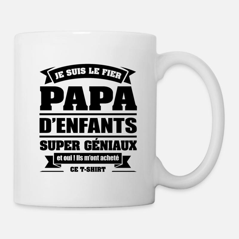 FIER PAPA D'ENFANTS GÉNIAUX - Mug blanc - blanc