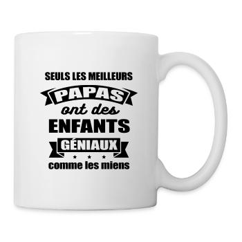 MEILLEURS PAPAS D'ENFANTS GÉNIAUX - Mug blanc - blanc - Droite
