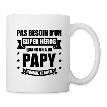 PAPY SUPER-HÉROS - Mug blanc - blanc - Droite
