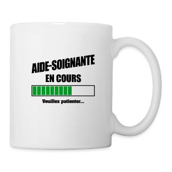 AIDE SOIGNANTE EN COURS - Mug blanc - blanc - Droite