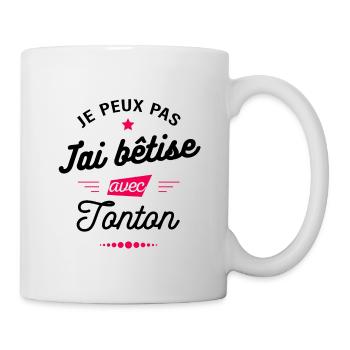 JE PEUX PAS J'AI BETISE AVEC TONTON - Mug blanc - blanc - Droite