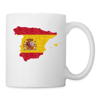 Spanien Flagge Umriss Spanische Fahne Heimatland - Tasse - Weiß - Rechts