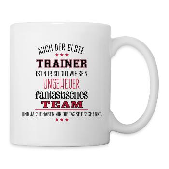 Bester Trainer fantastisches Team Tasse - Tasse - Weiß - Rechts