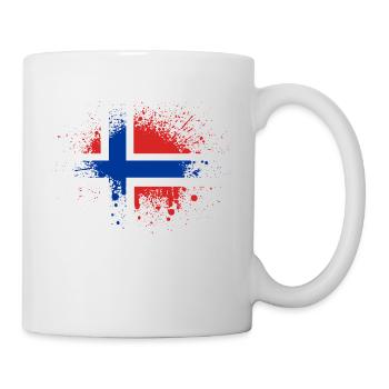 Norwegen Flagge Skandinavien Norwegische Fahne - Tasse - Weiß - Rechts