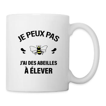 JE PEUX PAS J'AI DES ABEILLES À ÉLEVER - Mug blanc - blanc - Droite