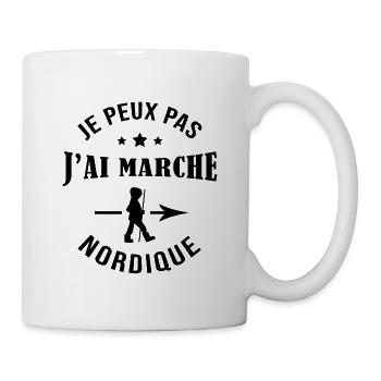 JE PEUX PAS J'AI MARCHE NORDIQUE - Mug blanc - blanc - Droite