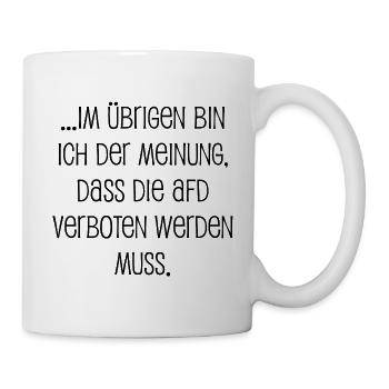 für AfD Verbot - Tasse - Weiß - Rechts