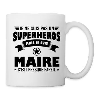 Maire super héros cadeau drôle original - Mug blanc - blanc - Droite