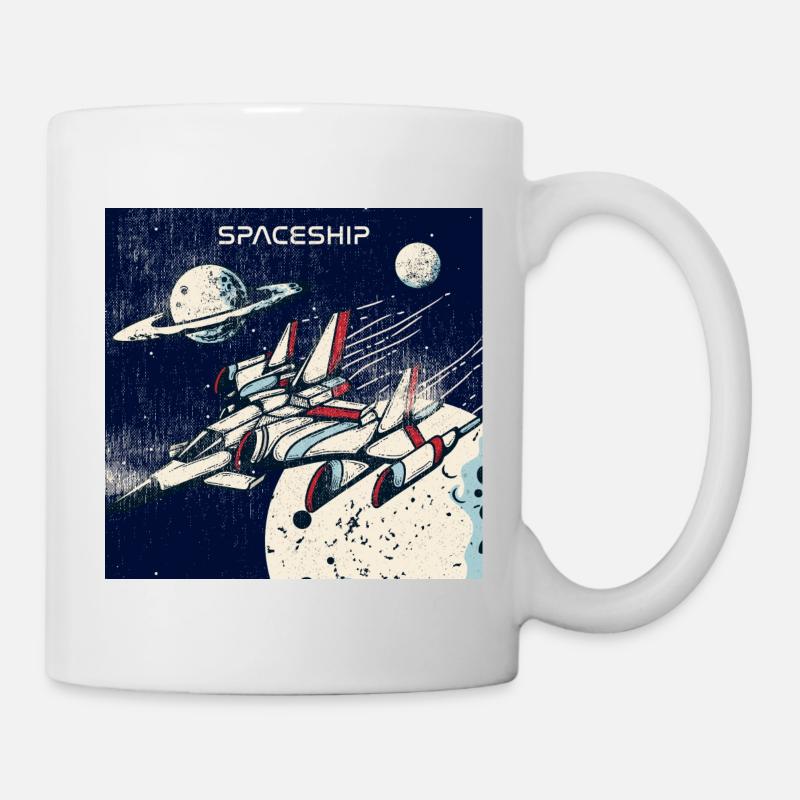 Raumschiff in Seenot - Tasse - Weiß