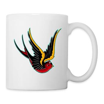 Oldschool Schwalbe, Teufelchen - Tasse - Weiß - Rechts