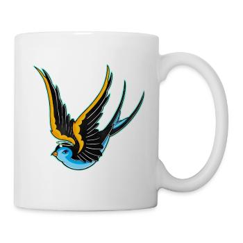 Vieille école hirondelle, ange - Mug blanc - blanc - Droite