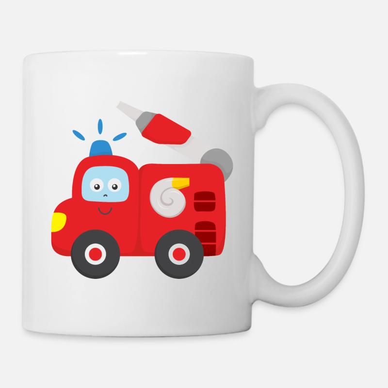 Camion de pompiers Bébé Enfant Enfant - Mug blanc - blanc
