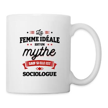 LA FEMME IDÉALE EST UNE SOCILOGUE - Mug blanc - blanc - Droite