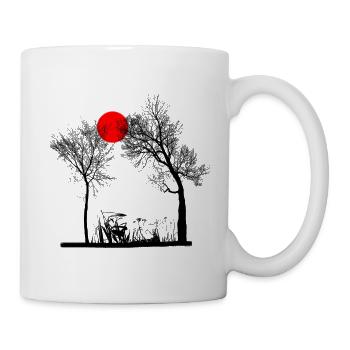 Red Sun with Trees - Mug - white - Right