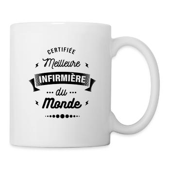 CERTIFIÉE MEILLEURE INFIRMIÈRE DU MONDE - Mug blanc - blanc - Droite