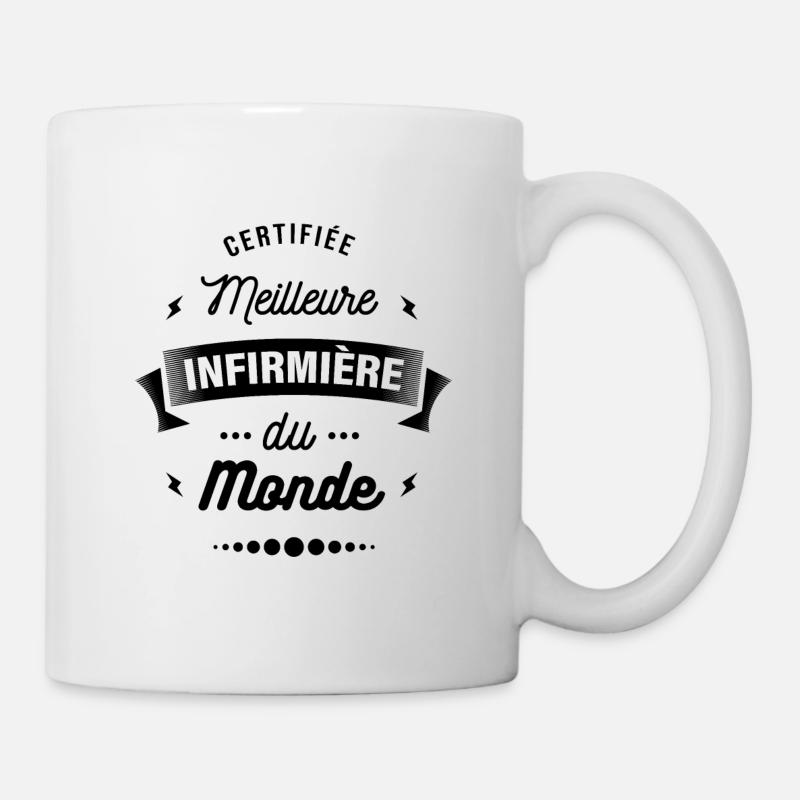 CERTIFIÉE MEILLEURE INFIRMIÈRE DU MONDE - Mug blanc - blanc