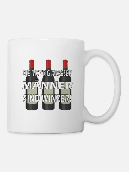 Winzer Wein Weinherstellung - Tasse - Weiß