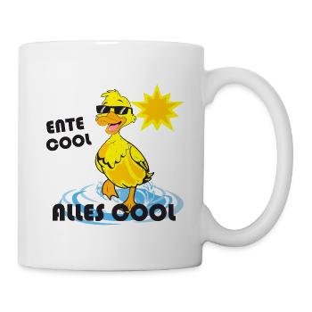 Ente Sommer cool - Tasse - Weiß - Rechts