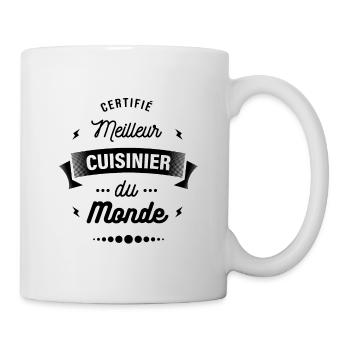 CERTIFIÉ MEILLEUR CUISINIER DU MONDE - Mug blanc - blanc - Droite