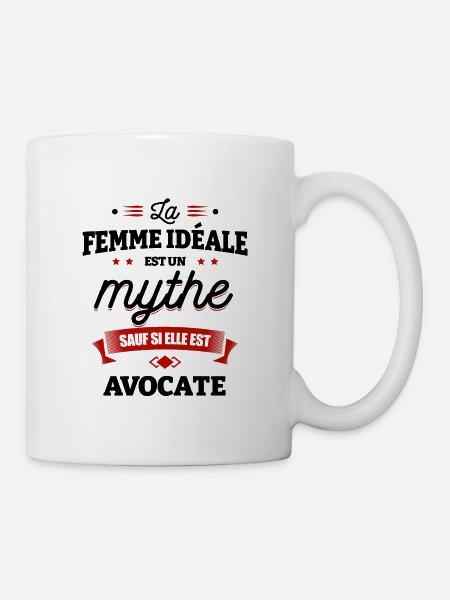 LA FEMME IDÉALE EST AVOCATE - Mug blanc - blanc