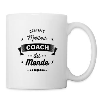 CERTIFIÉ MEILLEUR COACH DU MONDE - Mug blanc - blanc - Droite