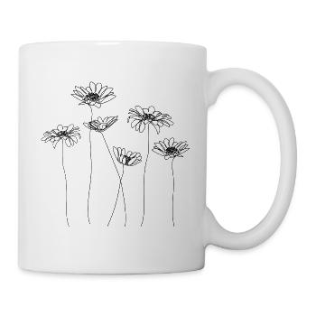 Chamomile flowers line art - Mug - white - Right