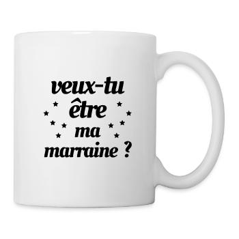 VEUX TU ÊTRE MA MARRAINE ? - Mug blanc - blanc - Droite