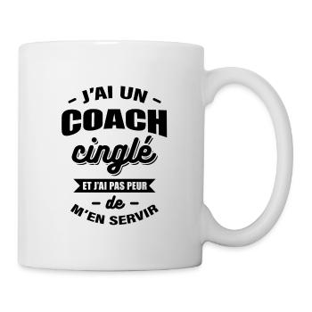 J'AI UN COACH CINGLÉ - Mug blanc - blanc - Droite