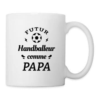 FUTUR HANDBALLEUR COMME PAPA - Mug blanc - blanc - Droite