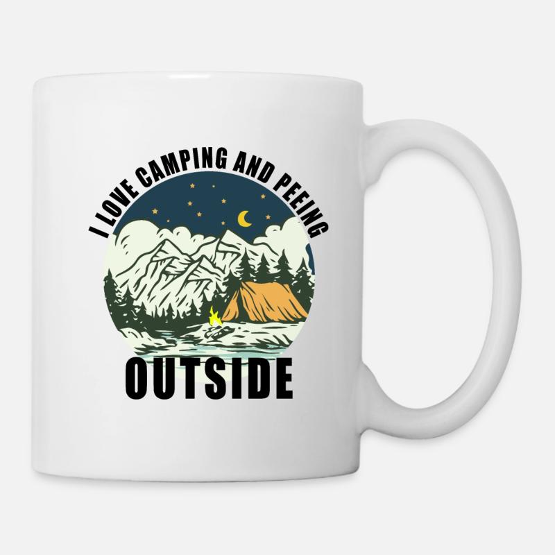I love peeing outside - Mug - white