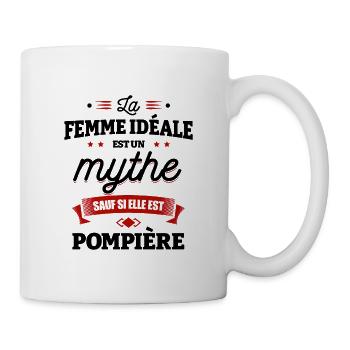 LA FEMME IDÉALE EST POMPIÈRE - Mug blanc - blanc - Droite