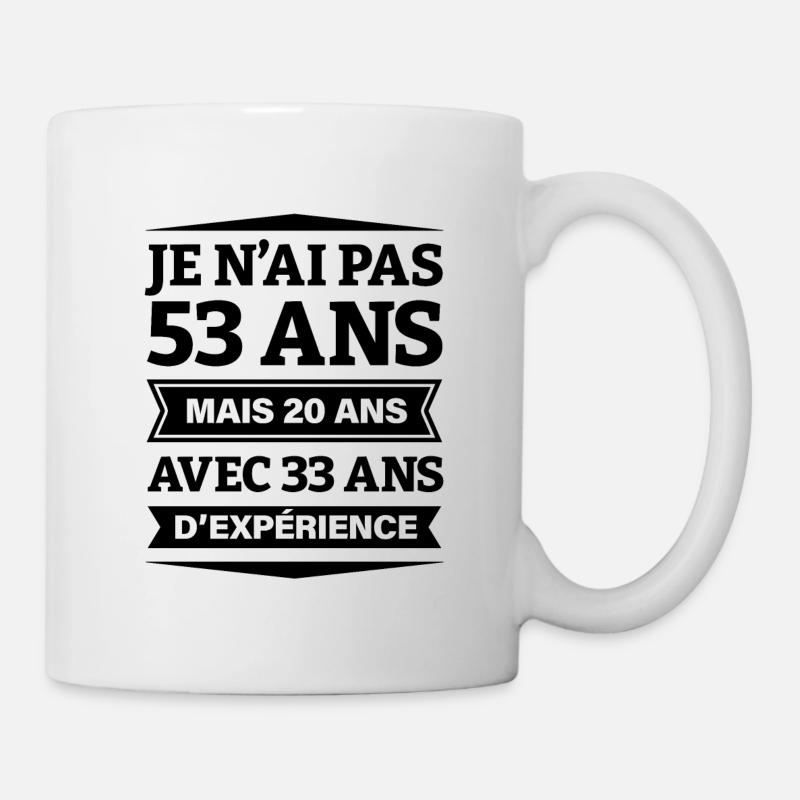 ANNIVERSAIRE 53 ANS AVEC 33 ANS D'EXPÉRIENCE - Mug blanc - blanc
