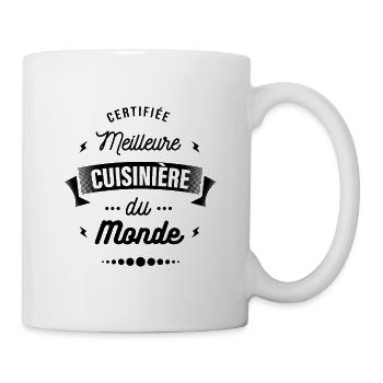 CERTIFIÉE MEILLEURE CUISINIÈRE DU MONDE - Mug blanc - blanc - Droite