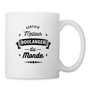 CERTIFIÉ MEILLEUR BOULANGER DU MONDE - Mug blanc - blanc - Droite