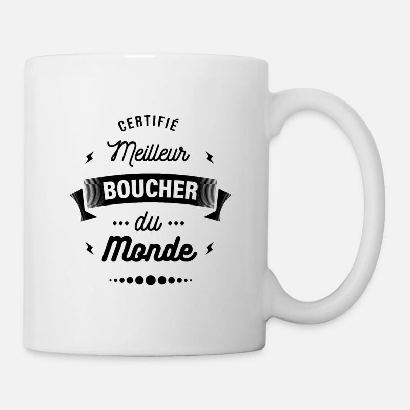 CERTIFIÉ MEILLEUR BOUCHER DU MONDE - Mug blanc - blanc