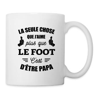 J'AIME LE FOOT ET ÊTRE PAPA - Mug blanc - blanc - Droite