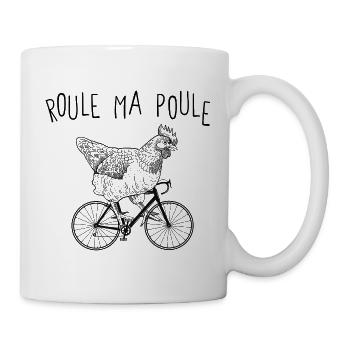 Vélo - Rouler - Humour - Drôle - Cadeau - Poule - Mug blanc - blanc - Droite