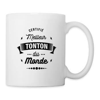 CERTIFIÉ MEILLEUR TONTON DU MONDE - Mug blanc - blanc - Droite