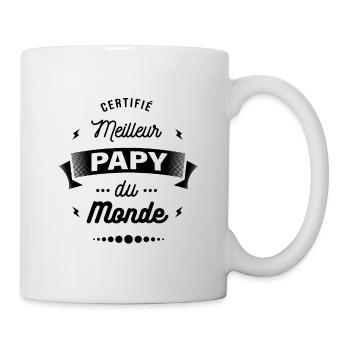 CERTIFIÉ MEILLEUR PAPY DU MONDE - Mug blanc - blanc - Droite
