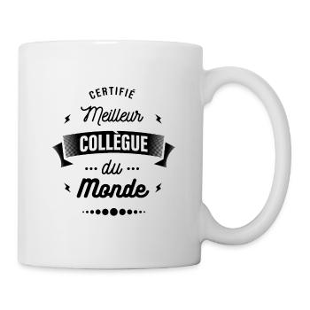 CERTIFIÉ MEILLEUR COLLÈGUE DU MONDE - Mug blanc - blanc - Droite