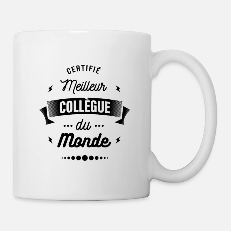 CERTIFIÉ MEILLEUR COLLÈGUE DU MONDE - Mug blanc - blanc