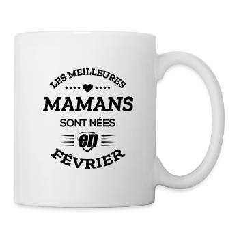 ANNIVERSAIRE MAMAN FÉVRIER - Mug blanc - blanc - Droite