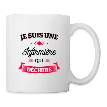 INFIRMIÈRE QUI DÉCHIRE - Mug blanc - blanc - Droite
