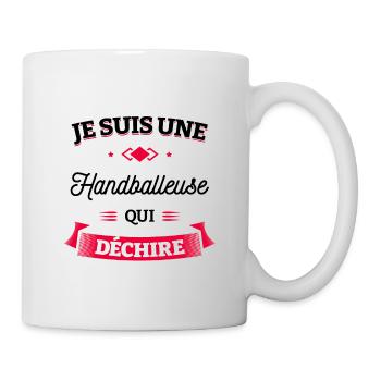 HANDBALLEUSE QUI DÉCHIRE - Mug blanc - blanc - Droite