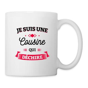 COUSINE QUI DÉCHIRE - Mug blanc - blanc - Droite