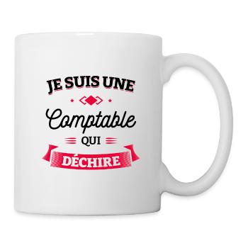 COMPTABLE QUI DÉCHIRE - Mug blanc - blanc - Droite