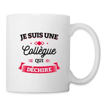 COLLÈGUE QUI DÉCHIRE - Mug blanc - blanc - Droite