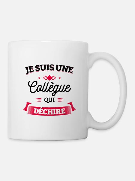 COLLÈGUE QUI DÉCHIRE - Mug blanc - blanc