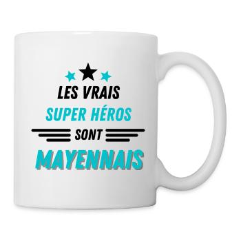 Les vrais héros sont mayennais - Mug blanc - blanc - Droite