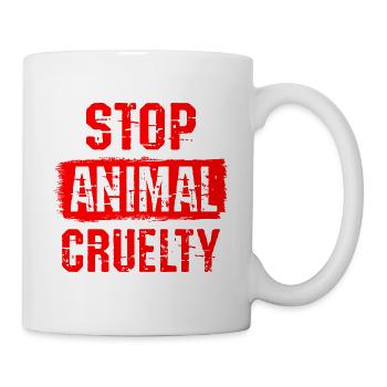 Arrêt de la maltraitance animale - Mug blanc - blanc - Droite